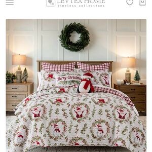 Levtex Christmas Quilt Set - Red and White